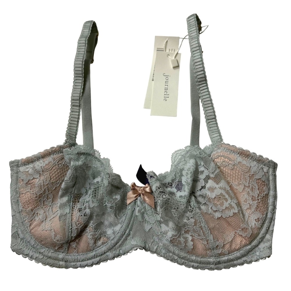 Journelle Gia Demi Bra‎ Ciel Blush Underwire Lace 32DD
